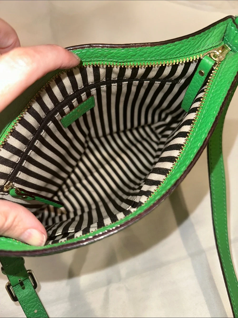 kate spade Bright Green Pebbled Leather Crossbody Bag